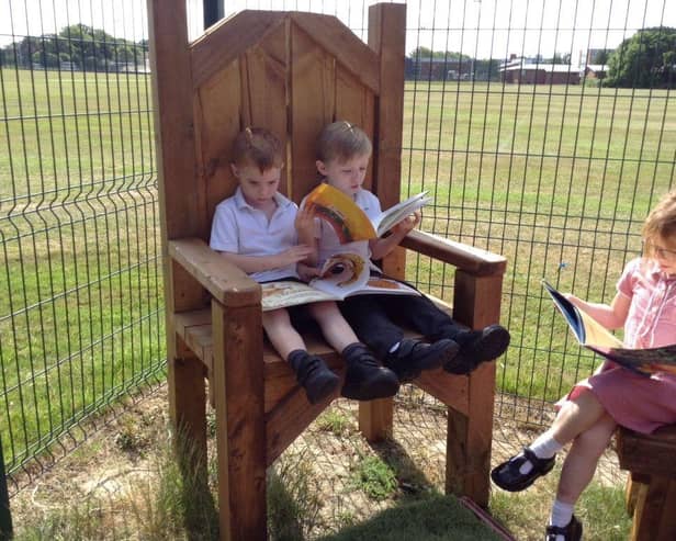 The reception children at Sarisbury Infant School have been enjoying their new reading area.