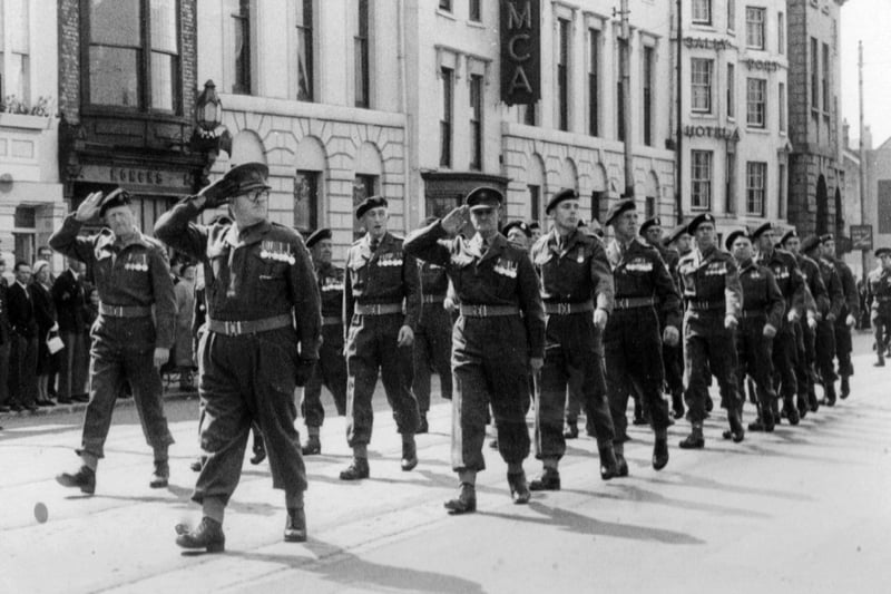 The Home Guard marching in High Street Old Portsmouth