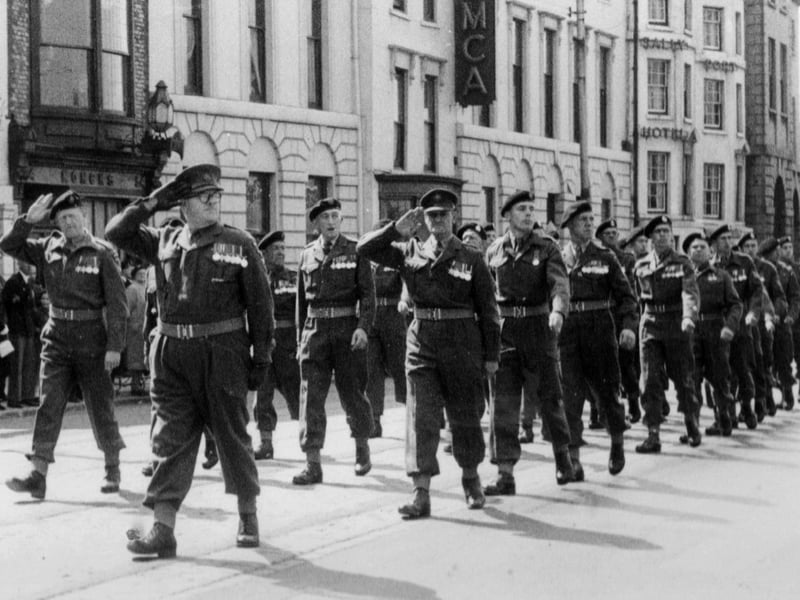 The Home Guard marching in High Street Old Portsmouth