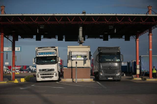 File photo of Border Force staff checking lorries in Portsmouth, England. Picture: Matt Cardy/Getty Images