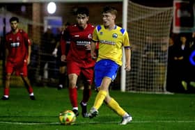 Harry Jewitt-White in action for Gosport against Harrow last night. Picture by Tom Phillips