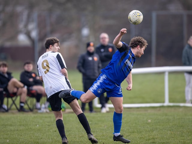 Hayling United (black/white) v Clanfield. Picture by Alex Shute