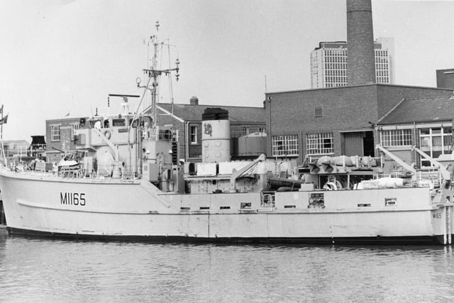 HMS Maxton alongside at HMS Vernon in March 1974. The News PP828