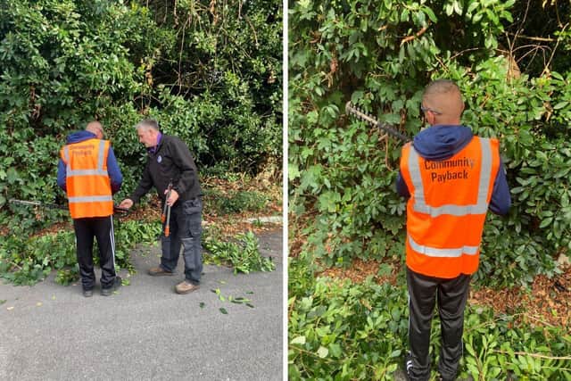 A probation work doing some gardening at Admiral Jellicoe House.