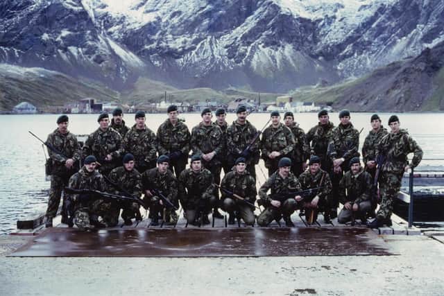 The Royal Marine detachment at Grytviken, South Georgia  Picture: National Archives/PA Wire