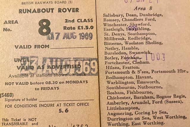 A Runabout ticket from 1969 costing just £1.25 in today's money.  Picture: Alan Smith