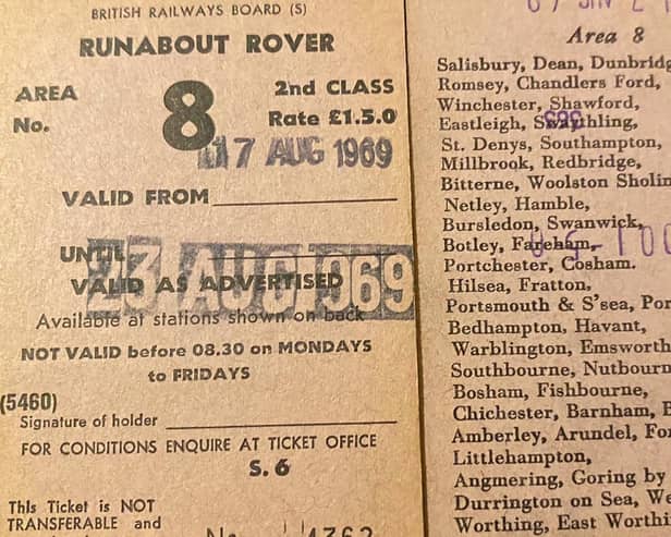 A Runabout ticket from 1969 costing just £1.25 in today's money.  Picture: Alan Smith