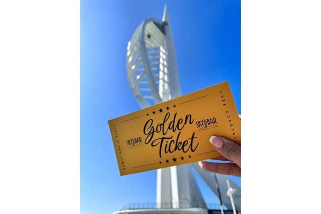 The Spinnaker Tower in Portsmouth is opening a Sky Bar - and a treasure hunt for golden tickets is being held this week