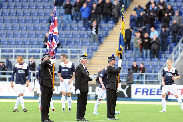 A minutes silence is held before the match to mark Remembrance Day