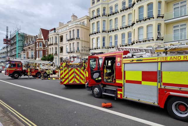 Scaffolding incident involving a man at St. Helen’s Parade in Southsea. Pic Stu Vaizey