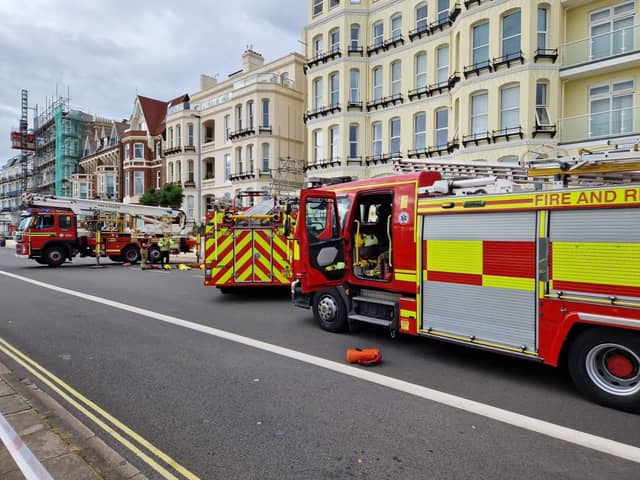 Scaffolding incident involving a man at St. Helen’s Parade in Southsea. Pic Stu Vaizey