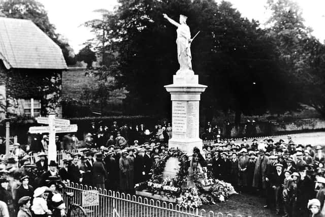 Crowds gather at the Horndean War Memorial. Picture: Jon Jackson