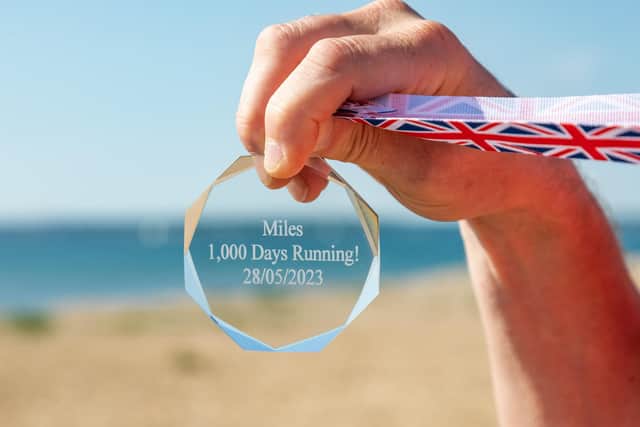 A medal presented to Miles van der Lugt to mark his achievement. Picture: Mike Cooter