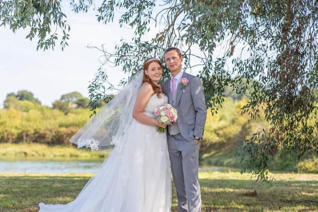 Thomas and Rebecca on their wedding day on August 20, 2020. Pictures by Carla Mortimer Wedding Photography: carlamortimerweddingphotography.co.uk
