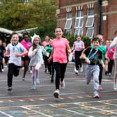 Kids from Newbridge and Penhale Infants School in Portsmouth pictured taking part in a mini Race for Life.

Picture: Sam Stephenson