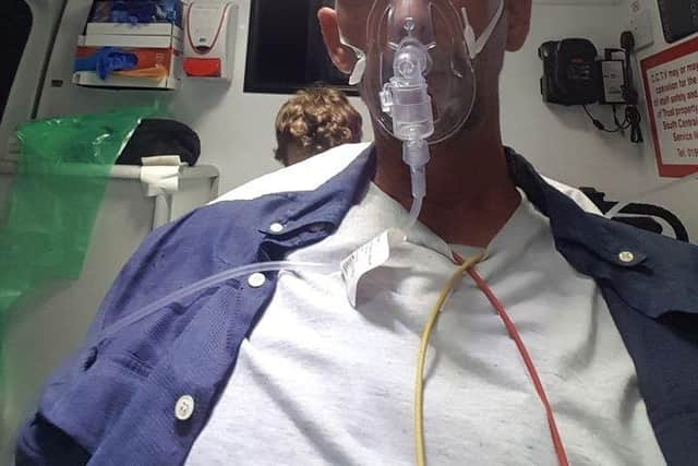 Matthew Baldock, 40, was admitted to hospital after a fire which destroyed the boat he was living on.