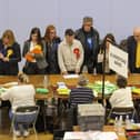 Candidates observe the validation process at Gosport Leisure Centre. Picture: Mike Cooter (020524)