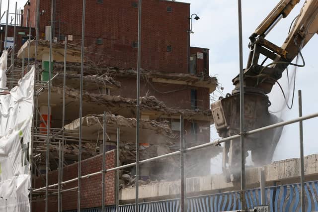 There is now little left of the car park as the demolition nears completion.