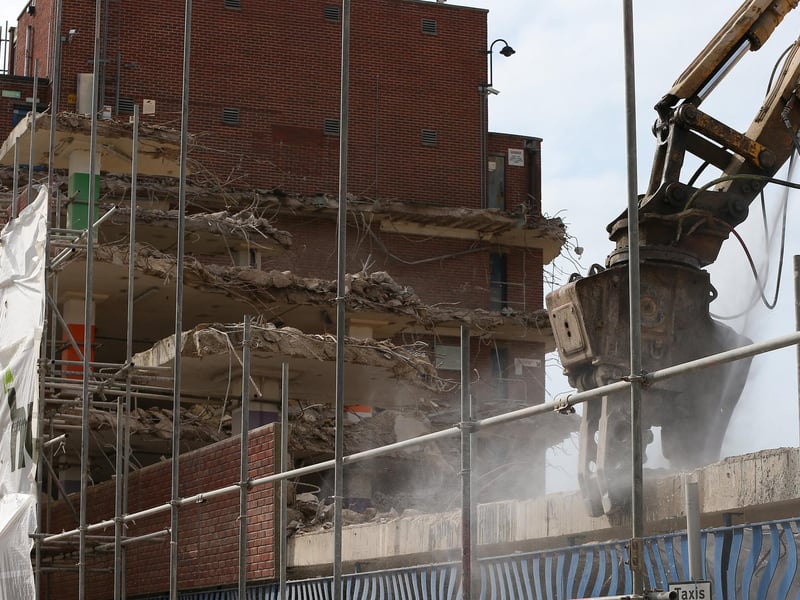 There is now little left of the car park as the demolition nears completion.