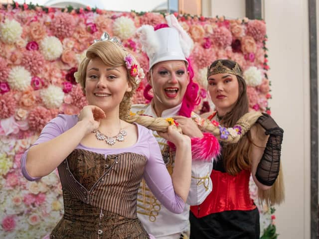 Rapunzel press call - Portsmouth Guildhall panto at Portsmouth Guildhall.
Pictured: Cast members, Leah Lloyd, Fabulous Josh and Charlotte C-K
Picture: Habibur Rahman