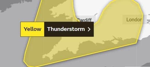 The Met Office has issued a yellow weather warning