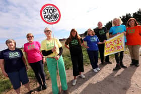 Let's Stop Aquind protesters in Fort Cumberland car park, Eastney in October last year 
Picture: Chris Moorhouse   (jpns 131021-09)