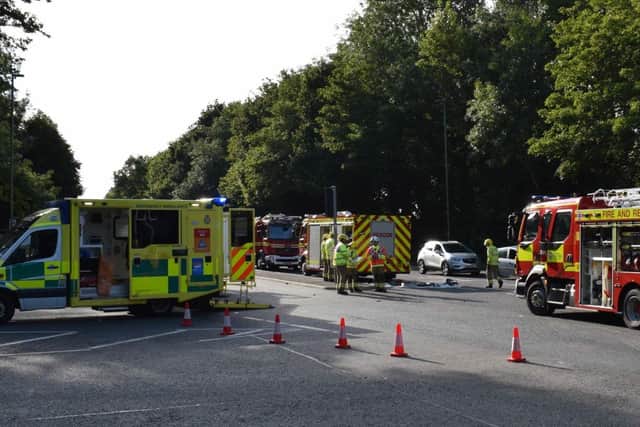An incident on the Purbrook Way and College Road junction in Waterlooville. Picture: Stuart Vaizey