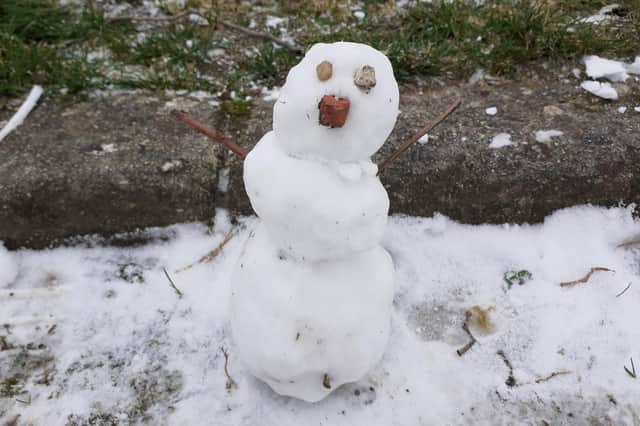This tiny snowman was spotted near the D-Day Story. Picture: Daniel Thomson
