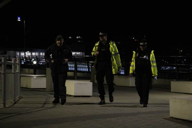 Police at The Hard during a bomb scare. Picture: Jack