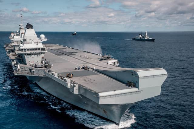 HMS Queen Elizabeth for the first time. 
Pic: MOD
