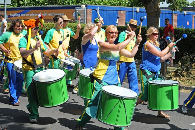 The Bridgemary Carnival took place on Saturday 20th July 2013. The Big Noise Community Samba Band during the carnival. Picture: Sarah Standing 132027-1857