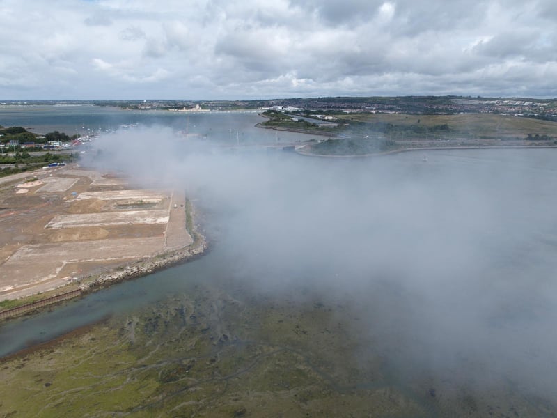 Drone image showing the scene following a huge fire at the TJ Waste & recycling in Tipner. Picture: Marcin Jedrysiak