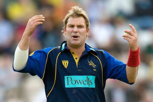 Shane Warne ended up on the losing side on his Hampshire Championship debut in 2000. Picture by Barry Zee