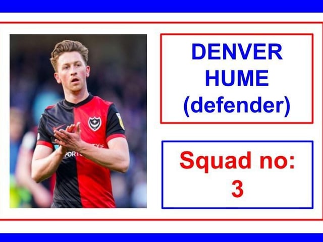 If ever a player needed match minutes, it's Hume. The former Sunderland man hasn't featured for Pompey since mid-March because of a back injury. He's a lot of catching up to do and tonight could be the ideal opportunity to begin the comeback trail.
