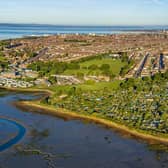 Drone pictures of allotments at Milton and the shoreline. Picture: Solent Sky Services