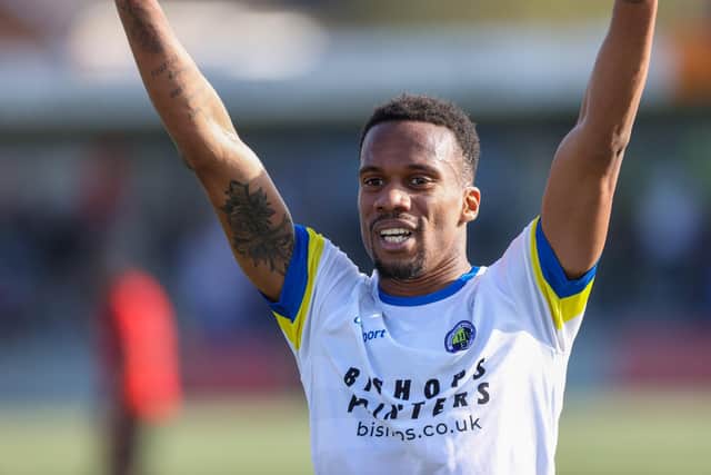 Manny Duku was on target in Hawks' draw with Billericay at Westleigh Park. Photo by Alex Shute