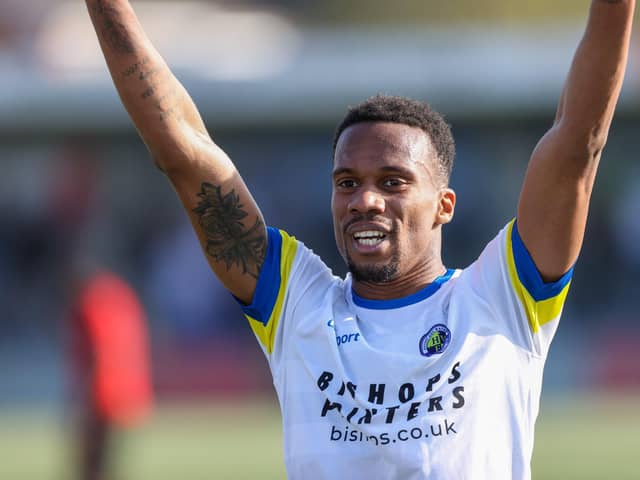 Manny Duku was on target in Hawks' draw with Billericay at Westleigh Park. Photo by Alex Shute