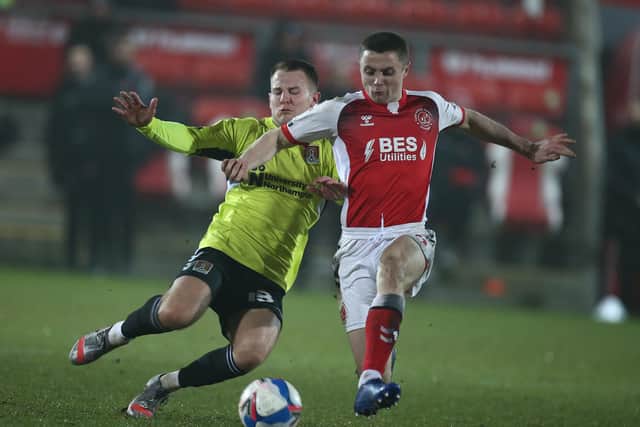 Bryn Morris, left, has made 10 appearances for Northampton since arriving in January. Picture: Pete Norton/Getty Images