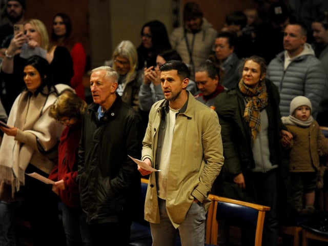 The News Carol Service was held at St Mary's Church in Fratton.  Pictured is: Portsmouth FC head coach John Mousinho.  Picture: Sarah Standing (061224-89)