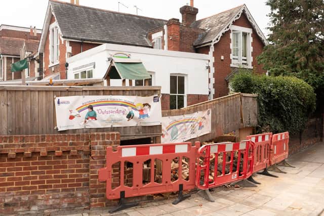 The Rainbow Corner Day Nursery had its wall demolished yet again in August by a car travelling too fast through the bends in the road.
Picture: Keith Woodland (130820-3)