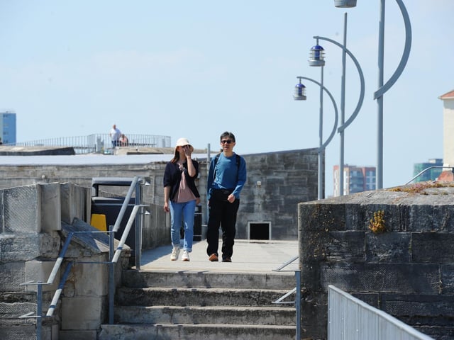 Taking a stroll along Old Portsmouth near the Round Tower