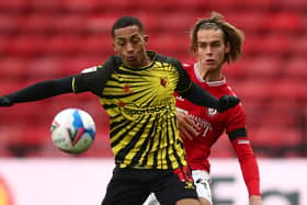 Ryley Towler in Championship action for Bristol City against Watford in February 2021. Picture Marc Atkins/Getty Images