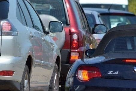 Traffic news. 
Road traffic collision on the M27 with traffic building.