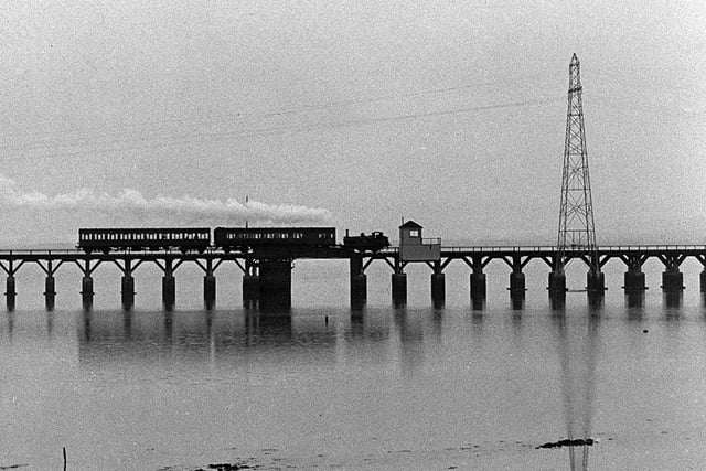 The Hayling Billy crossing Langstone Bridge for the last time in 1963