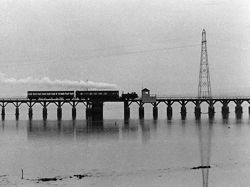The Hayling Billy crossing Langstone Bridge for the last time in 1963