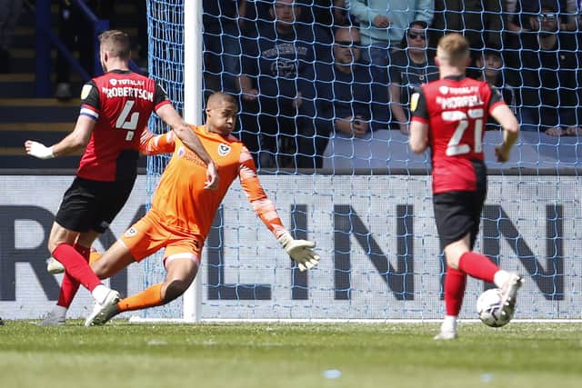 Gavin Bazunu was Andy Fleet's choice as Pompey's man of the match against Sheffield Wednesday. Picture: Paul Thompson/ProSportsImages