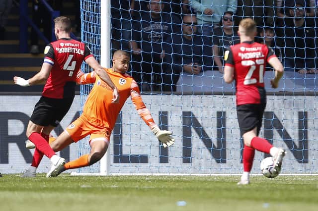 Gavin Bazunu was Andy Fleet's choice as Pompey's man of the match against Sheffield Wednesday. Picture: Paul Thompson/ProSportsImages