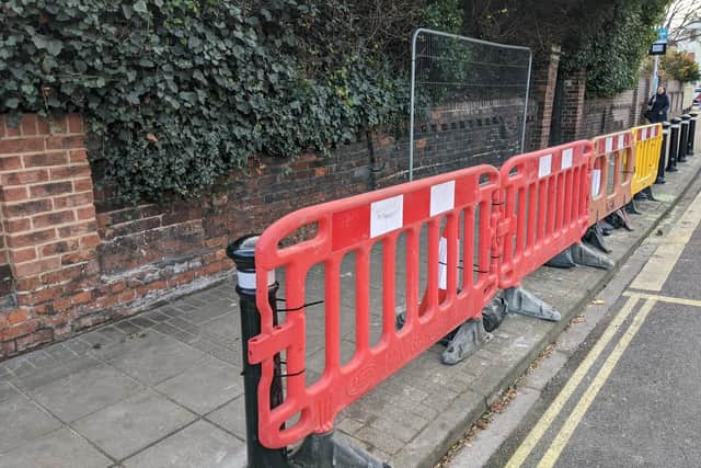 The damage at Rainbow Corner in Victoria Road North, Southsea.