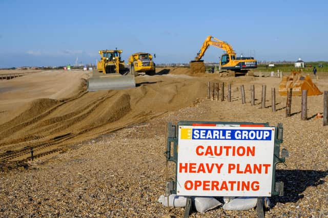 Beach replenishment at Hayling Island West Beach. Brian Bracher/Compass Aerial Photography