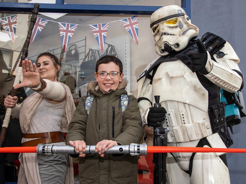 Star Wars day was celebrated in full force on Thursday afternoon at Vanguard Comics with characters from the movies posing for photos with fans.
Pictured - Star Wars super fan Reuben Howes, 10
Photos by Alex Shute